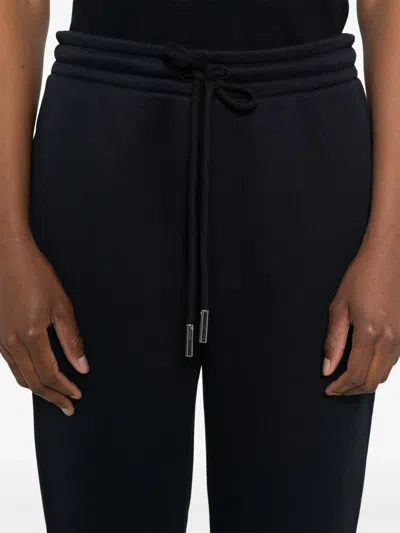 Moncler Blue Cotton Jogging Pants In Black