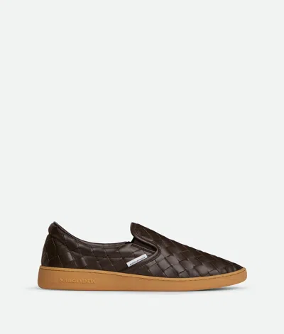 Bottega Veneta Men Brown Intrecciato Leather Sawyer Sneakers In Multi