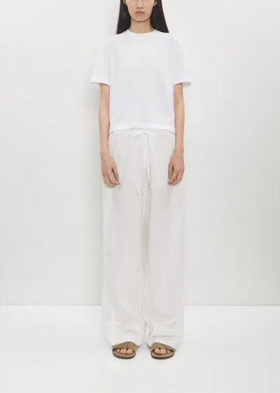 The Row Sharka Straight-leg Cotton-blend Trousers In White