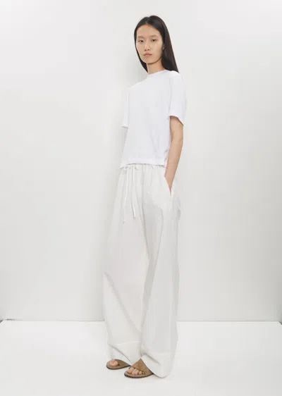 The Row Sharka Straight-leg Cotton-blend Trousers In White