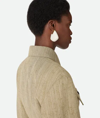 Bottega Veneta Orecchini Finn Piccoli In Ceramica E Argento Donna In White