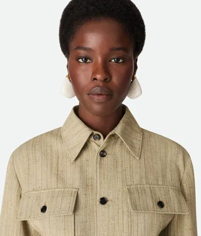 Bottega Veneta Orecchini Finn Piccoli In Ceramica E Argento Donna In White