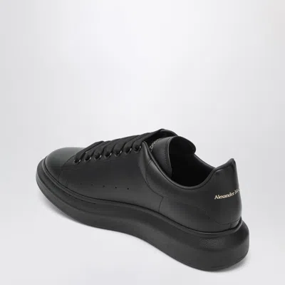 Alexander Mcqueen Black Sneakers With Logo Lettering On The Rear And Oversize Rubber Sole In Leather