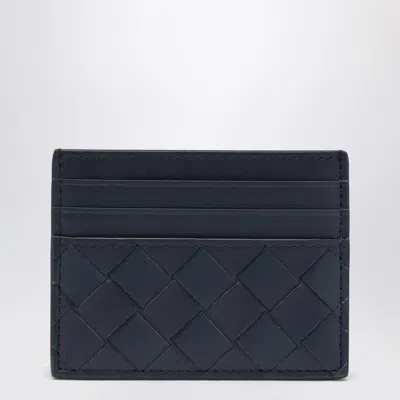 Bottega Veneta Card Holder Abyss/cypress In Intrecciato