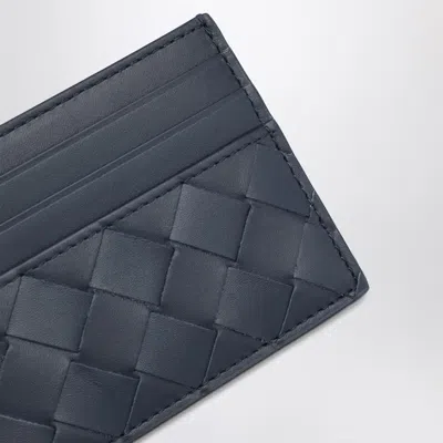 Bottega Veneta Card Holder Abyss/cypress In Intrecciato