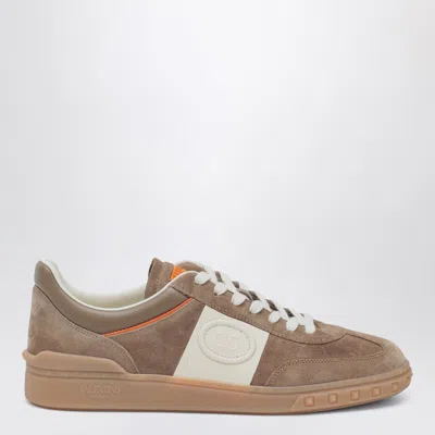 Valentino Low Top Sneaker Contrast Stitching In Brown