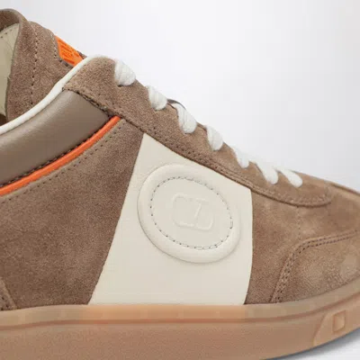 Valentino Low Top Sneaker Contrast Stitching In Brown