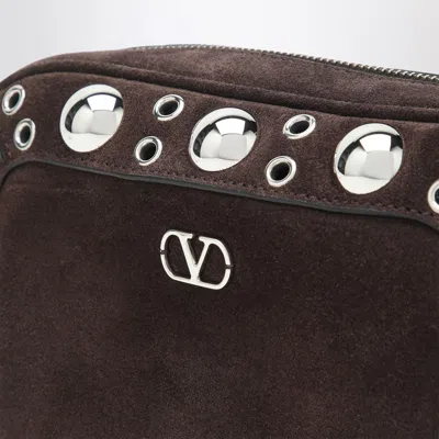 Valentino Nellcôte Bag Brown In Suede With Studs And Rivets