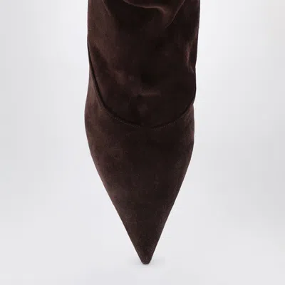 Paris Texas Tall Boots In Chocolate-coloured Suede