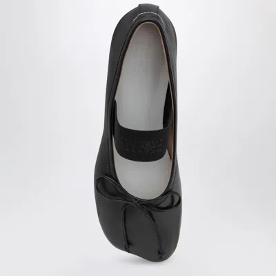 Mm6 Maison Margiela Black Leather Anatomic Numeric Ballerinas By Mm6