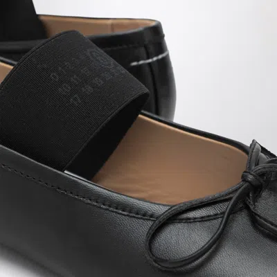 Mm6 Maison Margiela Black Leather Anatomic Numeric Ballerinas By Mm6