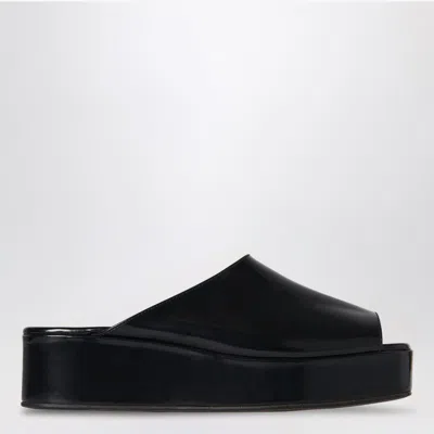 The Row Emi Glossed-leather Platform Slides