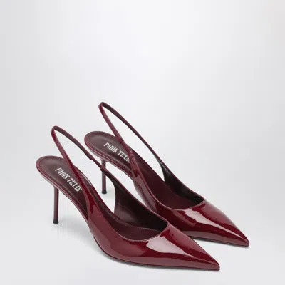 Paris Texas Lidia Slingbacks Rouge Noir In Patent Leather