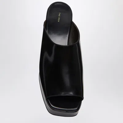 The Row Emi Glossed-leather Platform Slides