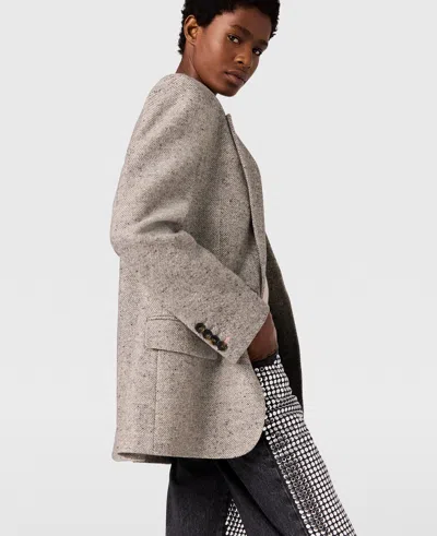 Stella Mccartney Herringbone Sb Jacket 6501563gj800 1210 In Gray