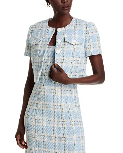 Toccin London Short Sleeve Crop Jacket In Blue