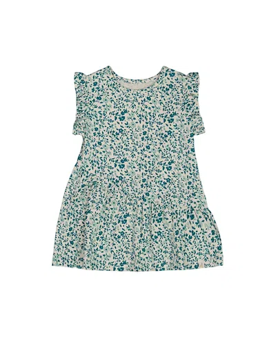 Deux Par Deux Girls' Printed Organic Cotton Tunic Top - Baby In Green