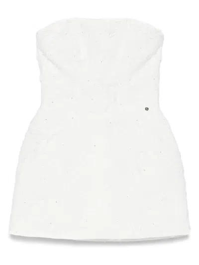 缀饰提花迷你连衣裙