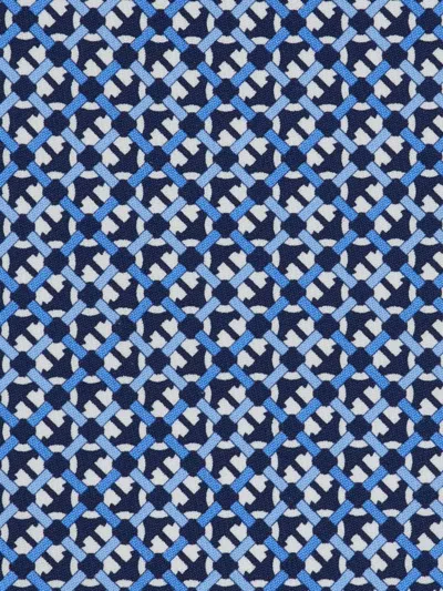 Ferragamo Gancini Print Silk Tie Ties And Bow Ties Blue