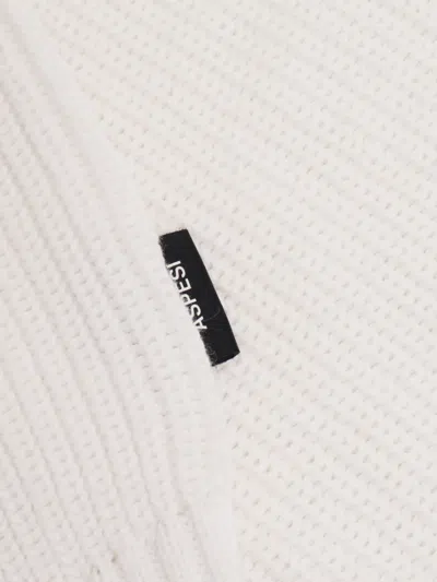 Aspesi Ribbed Button-up Cardigan In White