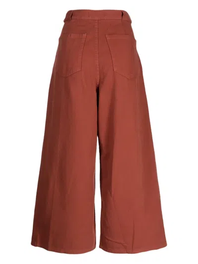 Rachel Comey Wide-leg Cropped Cotton Trousers In Red
