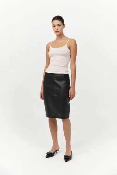 St Agni Utility Cocoon Leather Jacket In Black