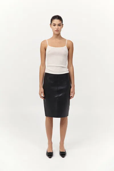 St Agni Utility Cocoon Leather Jacket In Black