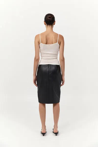 St Agni Utility Cocoon Leather Jacket In Black