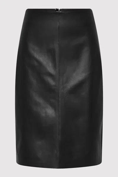 St Agni Utility Cocoon Leather Jacket In Black