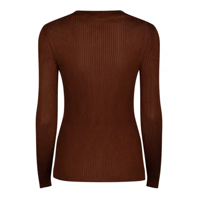 Tom Ford Ribbed Button-up Cardigan In Brown