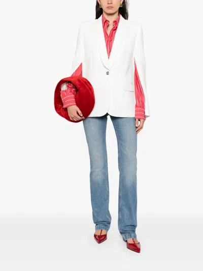 Barbara Bui Zip-up Sleeve Blazer In White