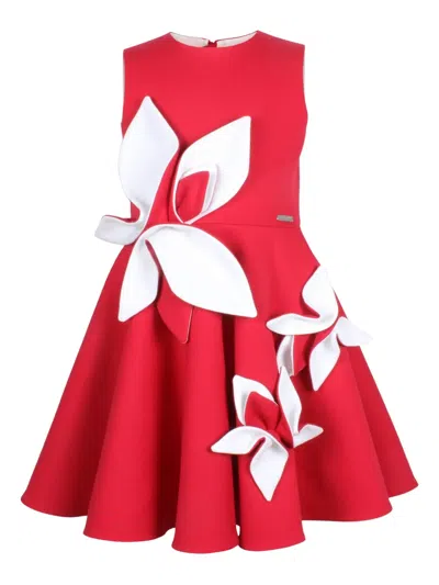 Jessie And James Cotton-blend Satin Magnolia Dress In Red
