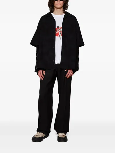 Givenchy Cotton Shirt With Pockets And Graphic Print In Black