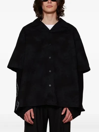 Givenchy Cotton Shirt With Pockets And Graphic Print In Black