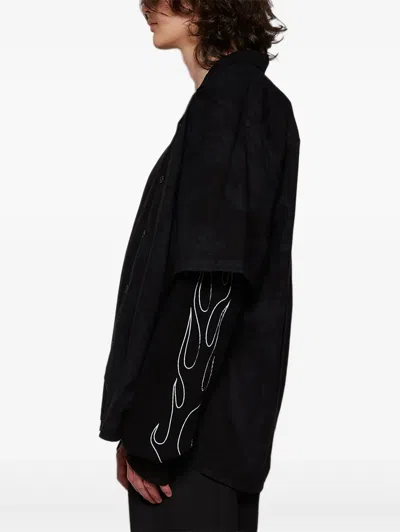 Givenchy Cotton Shirt With Pockets And Graphic Print In Black