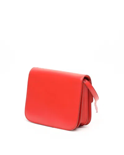 Celine Classic Teen Leather Polished Handbag In Red