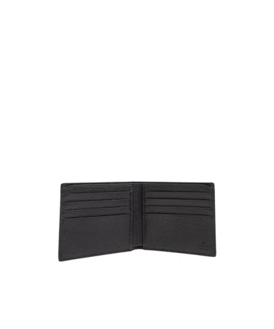 Gucci Black Bi-fold Wallet In Grained Leather Men