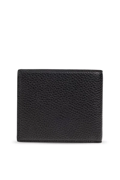 Gucci Black Bi-fold Wallet In Grained Leather Men