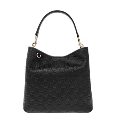 Gucci Leather Bag With Adjustable Handle And Strap In Black