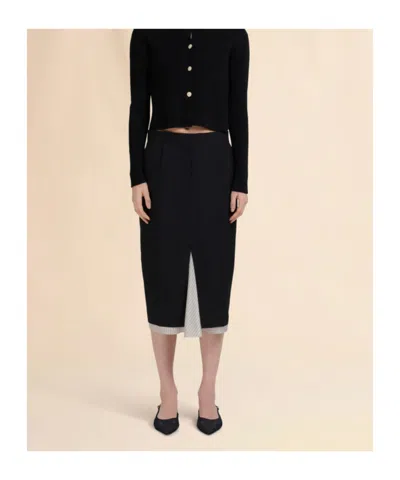 Marni High Waist Asymmetric Pencil Skirt Design In Black