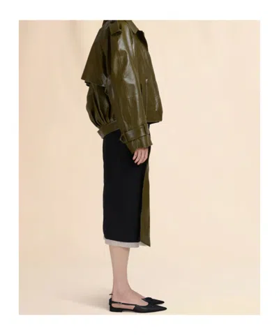 Marni High Waist Asymmetric Pencil Skirt Design In Black