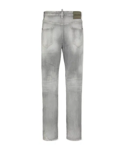 Dsquared2 Straight Fit Trousers Distressed Finish In Gray