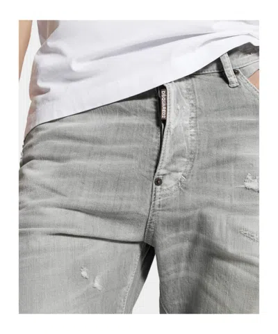 Dsquared2 Straight Fit Trousers Distressed Finish In Gray