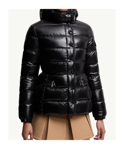 Moncler Barante Short Down Jacket With Hood In Black