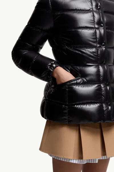 Moncler Barante Short Down Jacket With Hood In Black