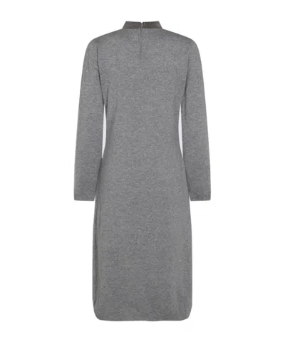 Fabiana Filippi Knee Length Dress High Neckline In Gray