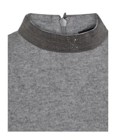 Fabiana Filippi Knee Length Dress High Neckline In Gray