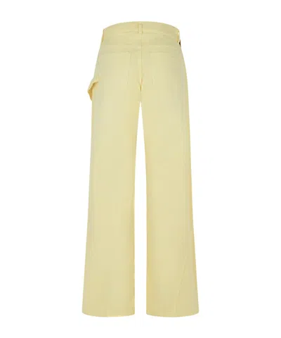 Jw Anderson Cotton Trousers With Wide Twisted Leg In Yellow