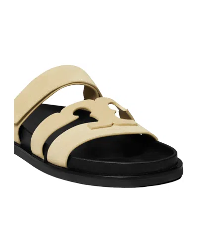 Tory Burch Lace Flat Sole Open Toe Sandals In Yellow