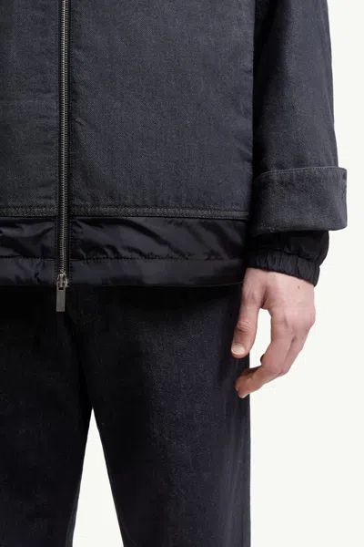 Moncler Ormoy Denim Down Shirt Jacket In Gray